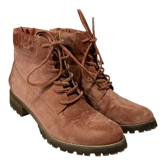 Mi.iM Sunset Velvet Lace-Up Boots Women’s Size 8.5 Wine Burgundy Ankle Booties - Picture 7 of 12